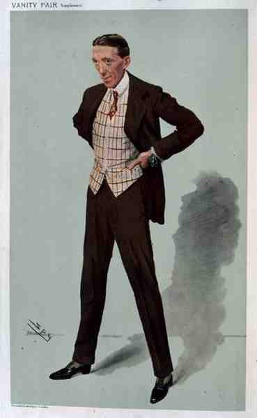 "Gerald", en "spion" tegneserie av Gerald du Maurier (1873-1934) fra Vanity Fair, 25. desember 1907 (lito i farger) av Leslie Matthew Ward
