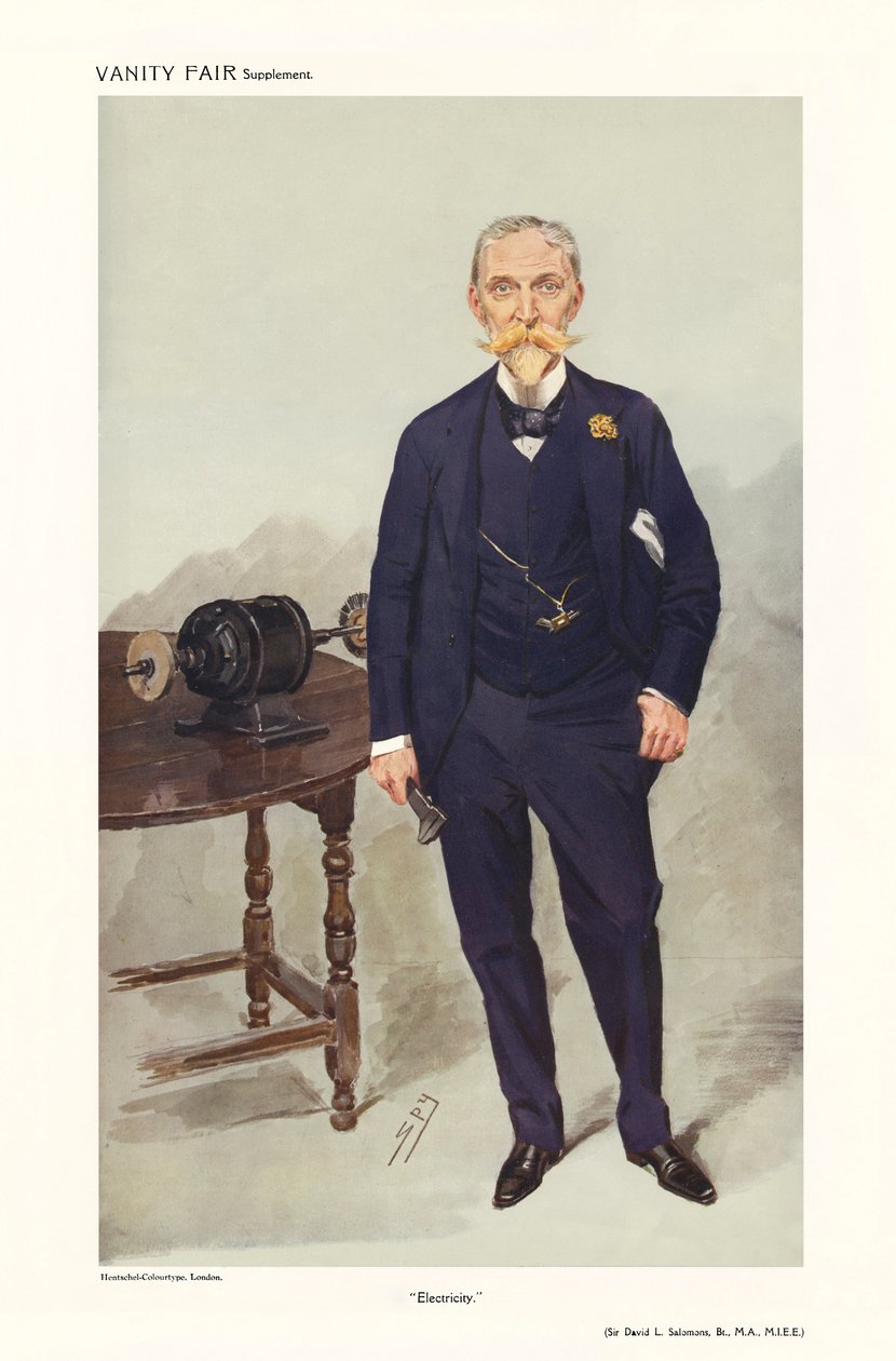 Sir David Lionel Goldsmid-Stern-Salomons - portrett stående av Leslie Matthew (1851 1922) Ward