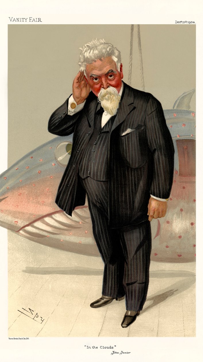 Sir Hiram Stevens Maxim - portrett stående av Leslie Matthew (1851 1922) Ward