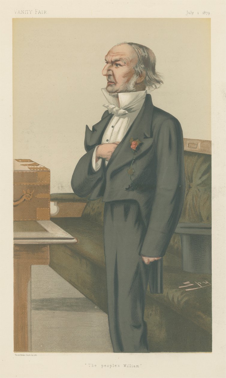 Statsministre - Vanity Fair. 'Folkets William'. Rt. Hon. William Ewart Gladstone. 1. juli 1879 av Leslie Matthew Spy Ward