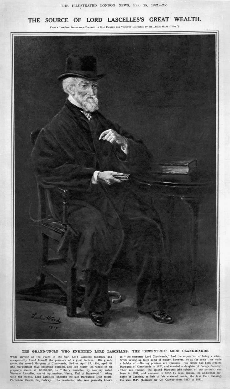 Hubert George de Burgh-Canning, 2. markis av Clanricarde, 1919 av Leslie Matthew Ward