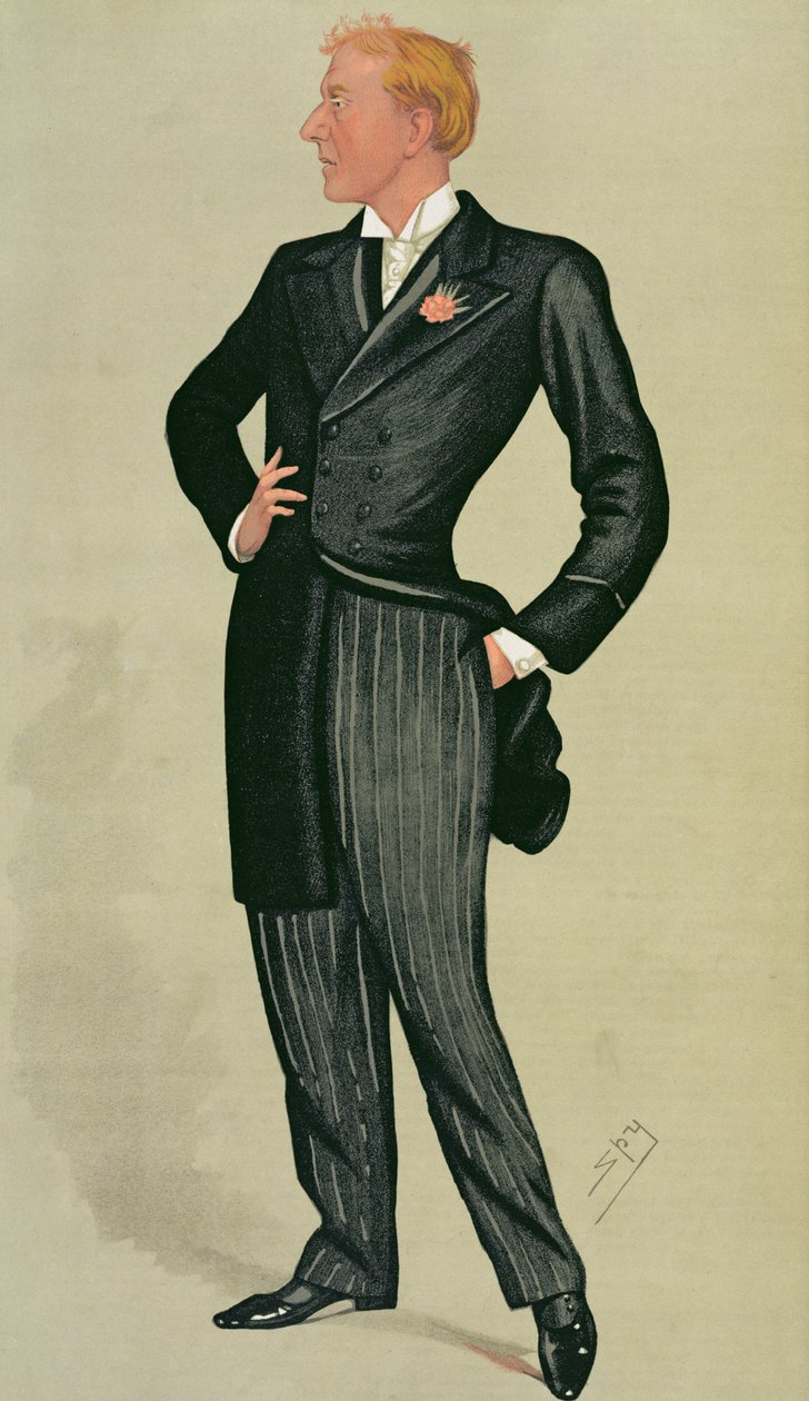 Mr Herbert Beerbohm Tree (1852-1917), en 'Spy' tegneserie fra Vanity Fair, 12. juli 1890 av Leslie Matthew Ward