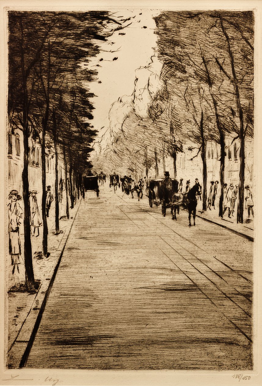 Berlin drosje - høyre - venter i Tiergarten II av Lesser Ury