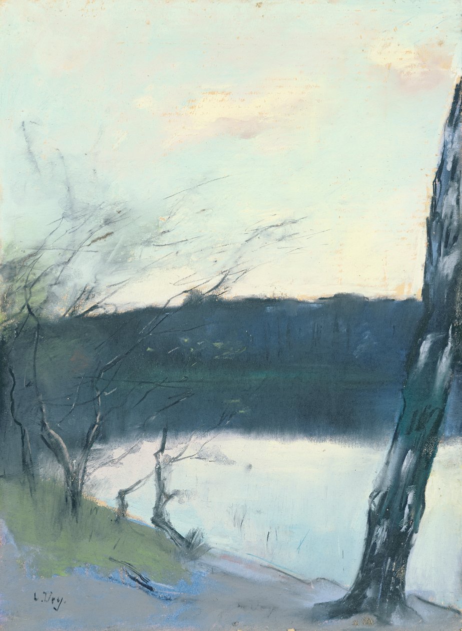 Landskap (pastell på lerret) av Lesser Ury