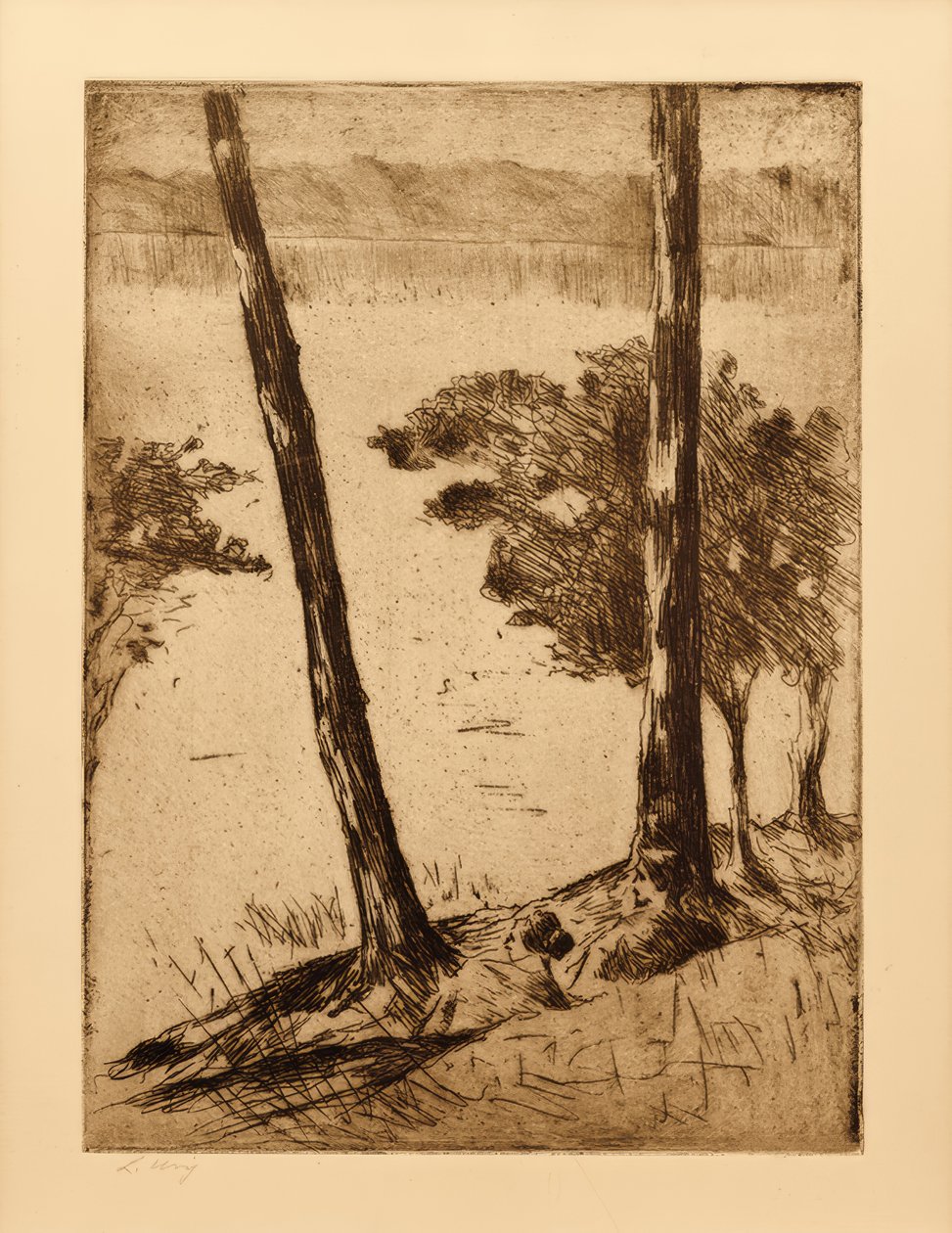 Sittende par på Havel av Lesser Ury