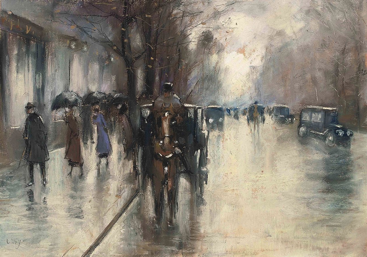 Under lindetrærne i regnet av Lesser Ury