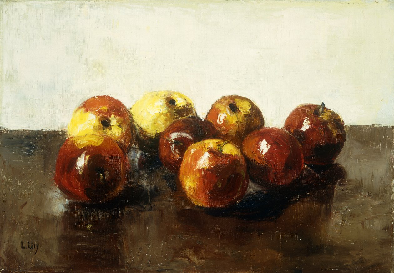 Et stilleben av epler, av Lesser Ury