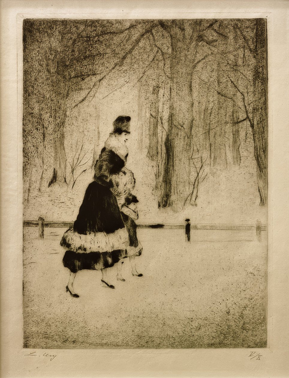 Dame med barn i dyrehagen av Lesser Ury