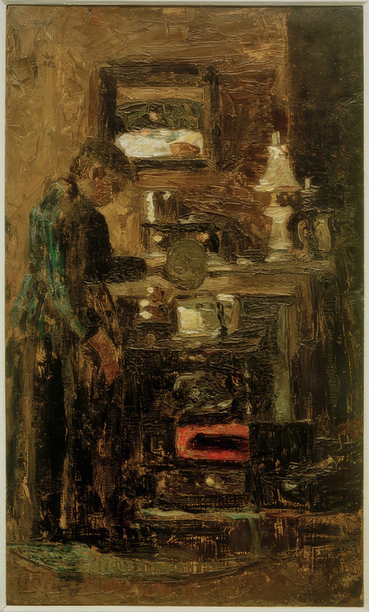 Kvinne ved kjøkkenkomfyren av Lesser Ury