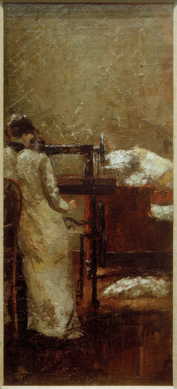 Kvinne ved symaskinen av Lesser Ury