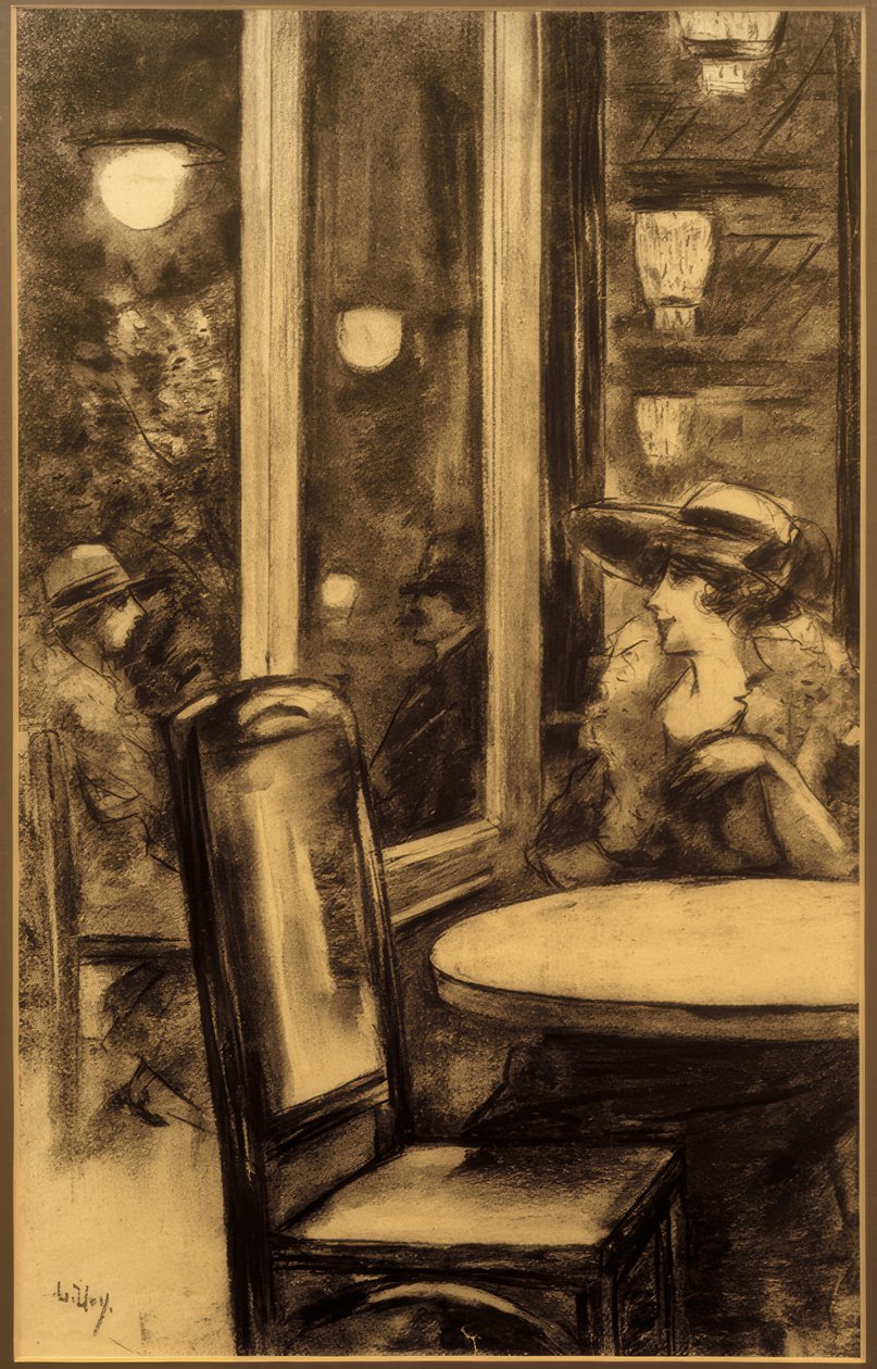 På Café Bauer av Lesser Ury