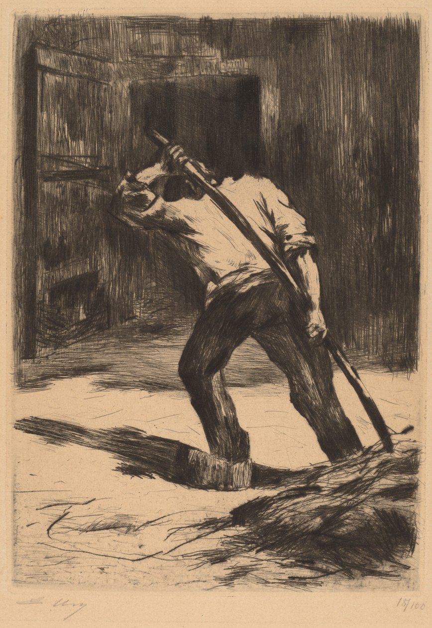 På gulvet i låven av Lesser Ury
