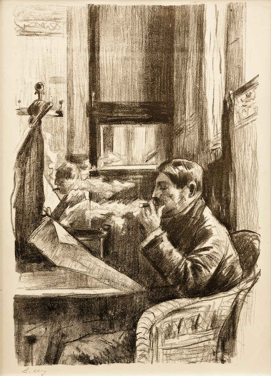 Røykende herre i Café I. av Lesser Ury