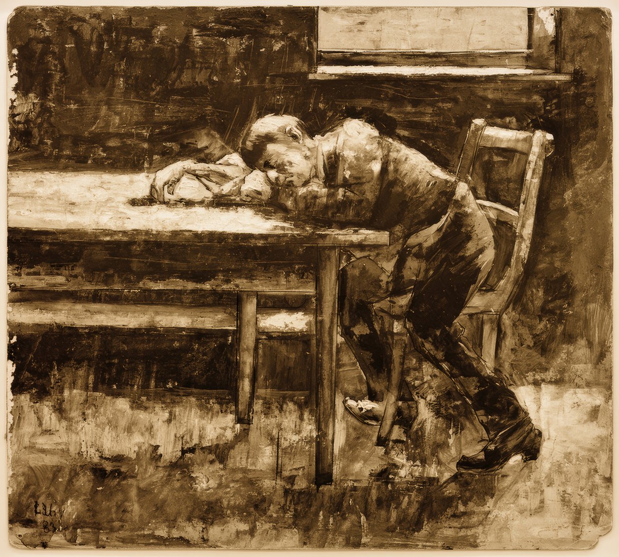 Sovende arbeider av Lesser Ury