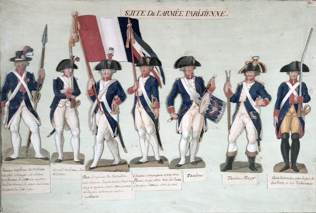 Den parisiske hæren under den franske revolusjonen ca. 1789 av Lesueur Brothers
