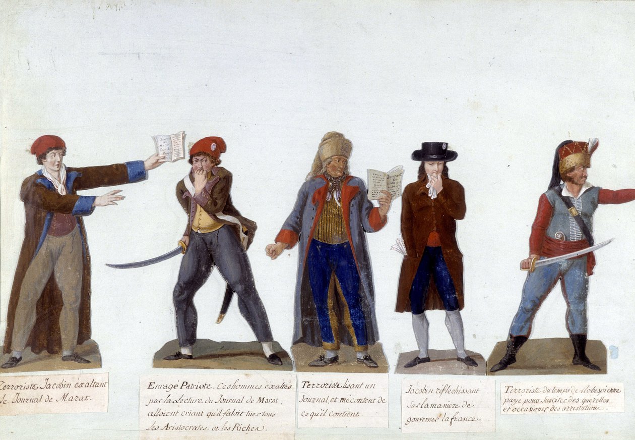 Pappkarakterer fra den franske revolusjonen av Lesueur Brothers