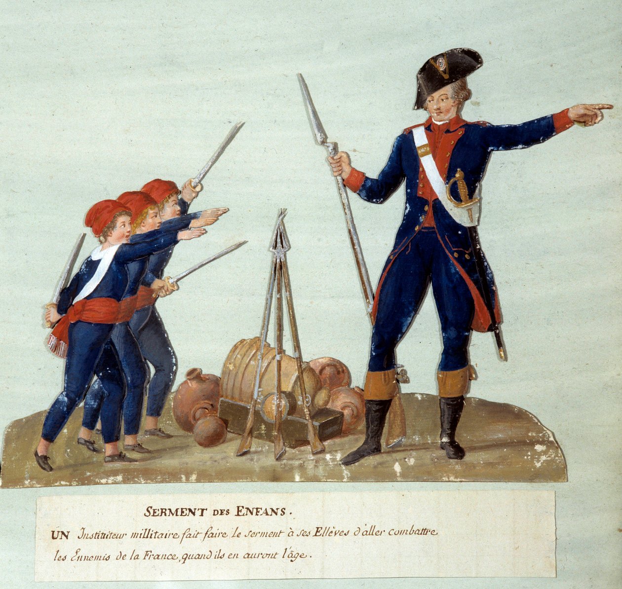 Den franske revolusjonen av 1789: Barnas ed. Gouache des freres Lesueur (1700-tallet). Paris, Musee Carnavalet av Lesueur Brothers
