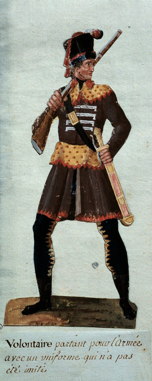 Den franske revolusjonen "" frivillig avgang for hæren"" Gouache av Lesueur-brødrene (1700-tallet) Paris, Carnavalet Museum av Lesueur Brothers