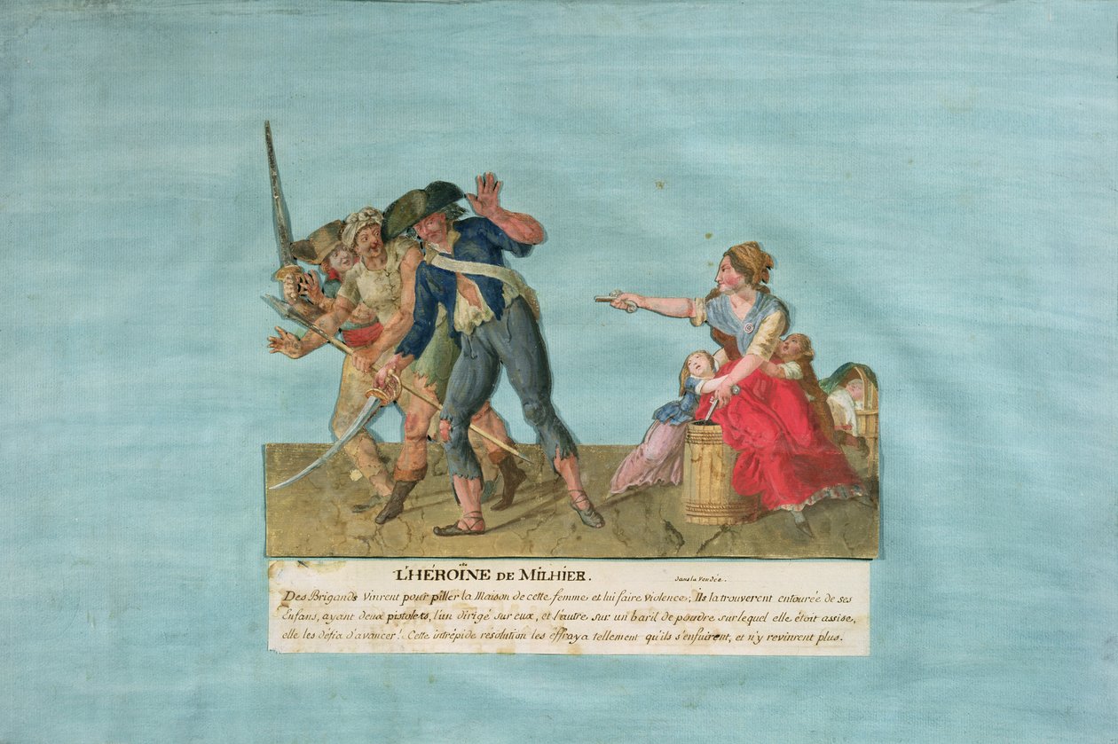 Heltinnen til Milhier (gouache på kort) av Lesueur Brothers