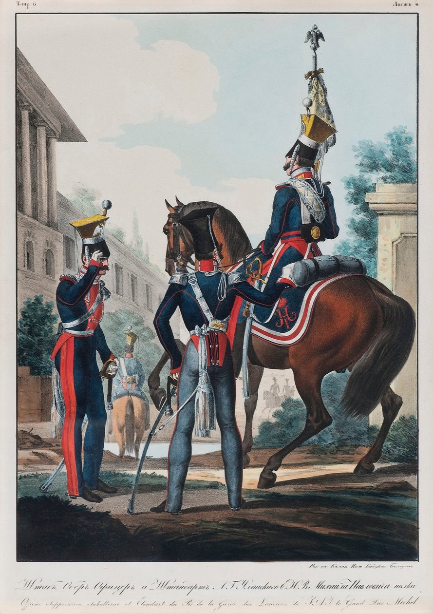 Sjefsoffiserer for Uhlans-regimentet, storhertug Michael Pavlovich av Russland, 1830-årene av Lev Alexandrovich Belousov