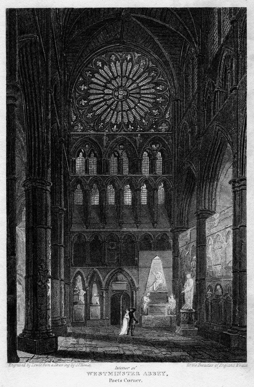 Poets Corner, Westminster Abbey, London, 1815. av Lewis