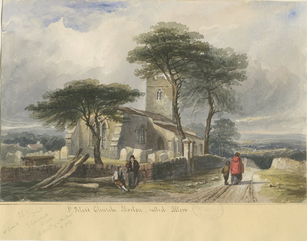 Alton Church: akvarellmaleri, og [c 1830-1840] (maleri) av Lewis John Wood