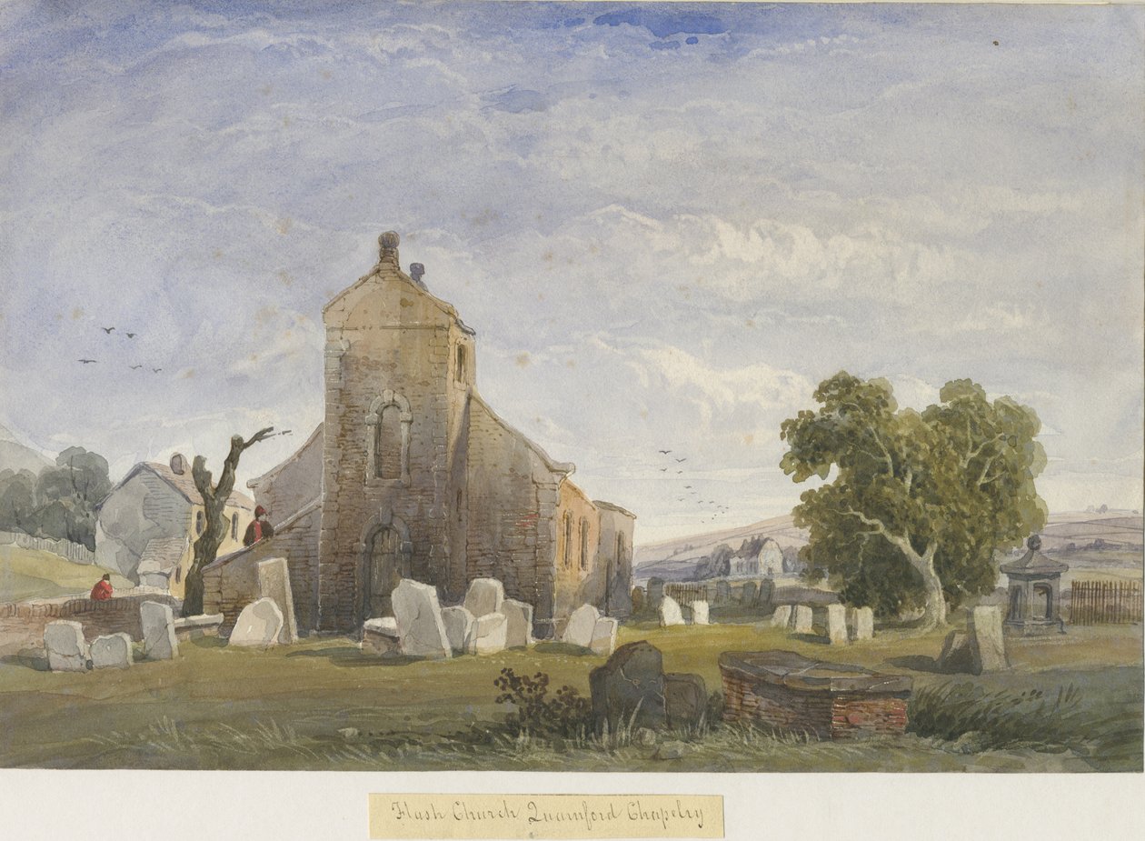 Flash Chapel: akvarellmaleri, og [c 1830-1840] av Lewis John Wood