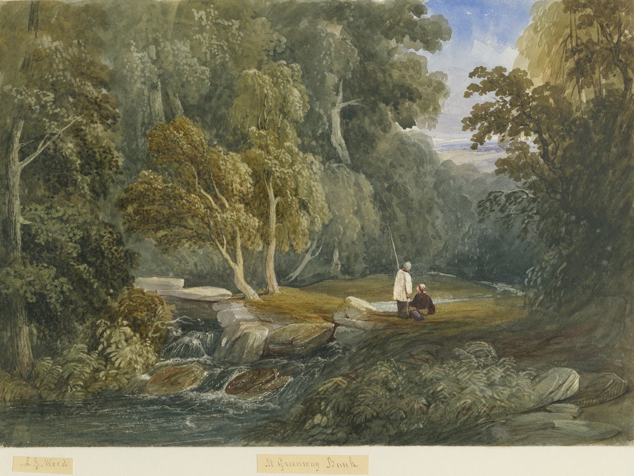 Greenway Bank: akvarellmaleri, og [c 1830-1840] av Lewis John Wood