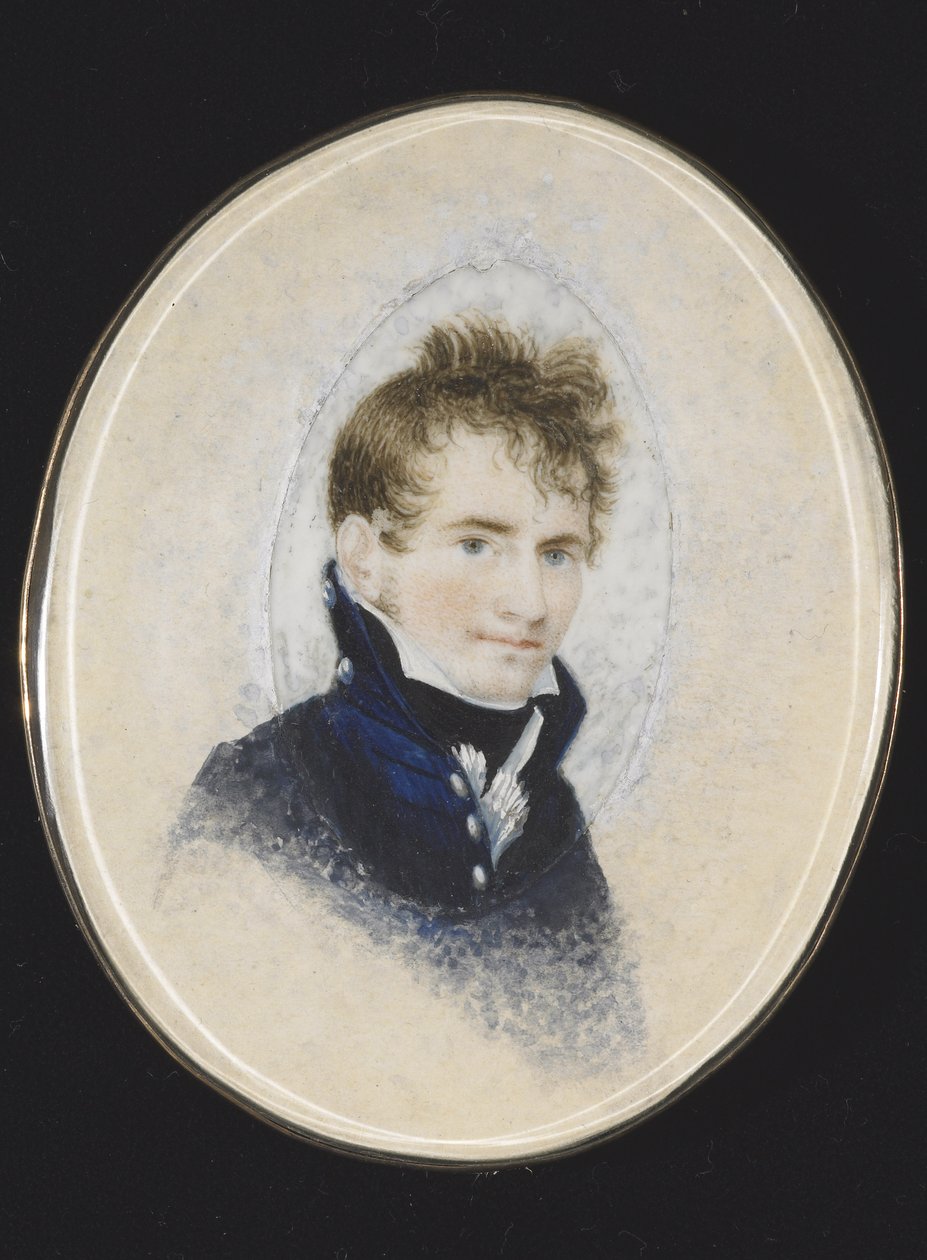 Portrett av Paul Peckham, ca. 1810-20 (akvarell på elfenben) av Lewis Peckham