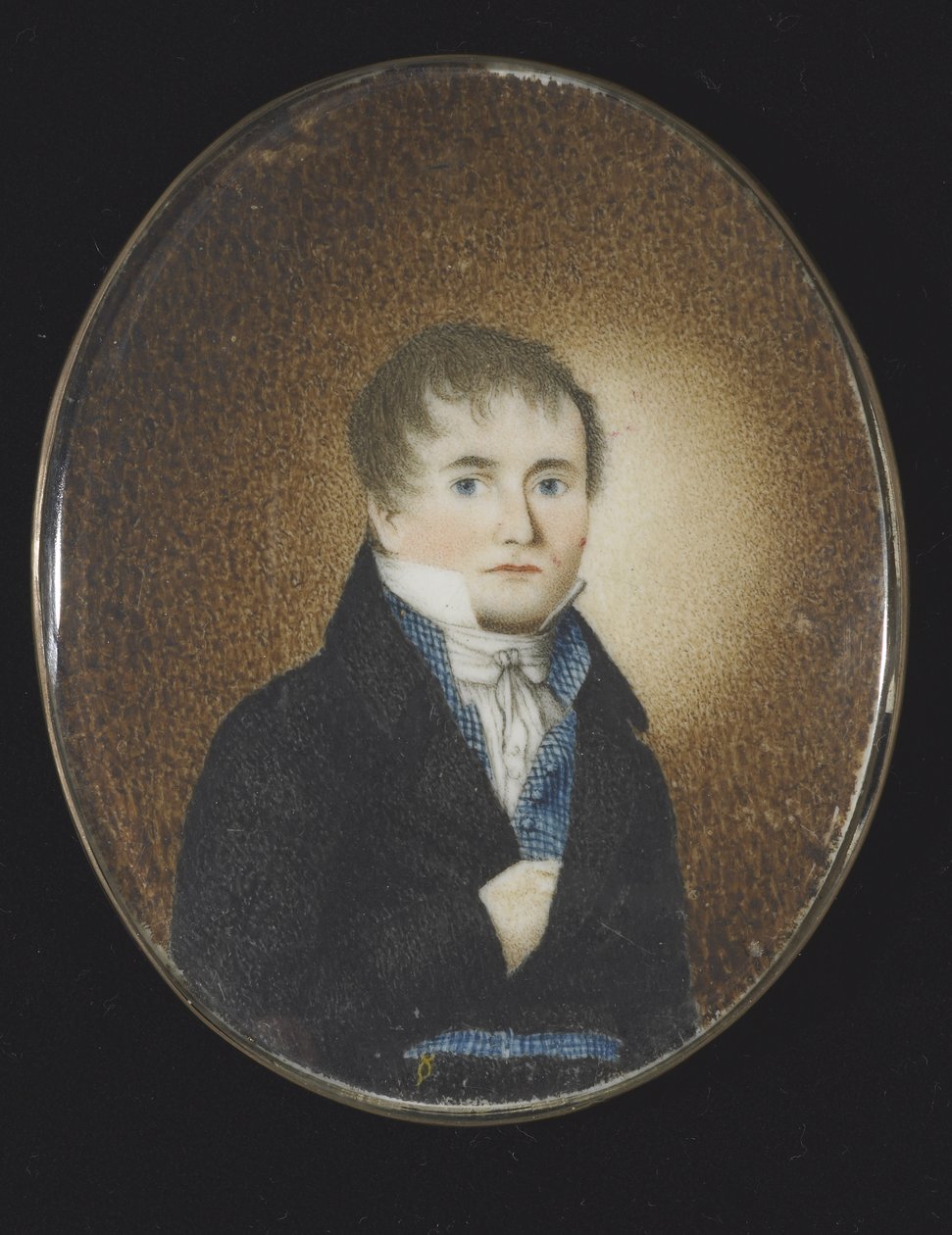 Selvportrett, ca. 1810-20 (akvarell på elfenben) av Lewis Peckham