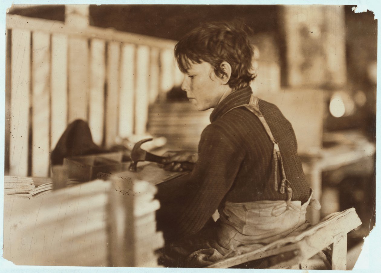 Gutt lager kurver for meloner i Evansville, Indiana, 1908 av Lewis Wickes Hine