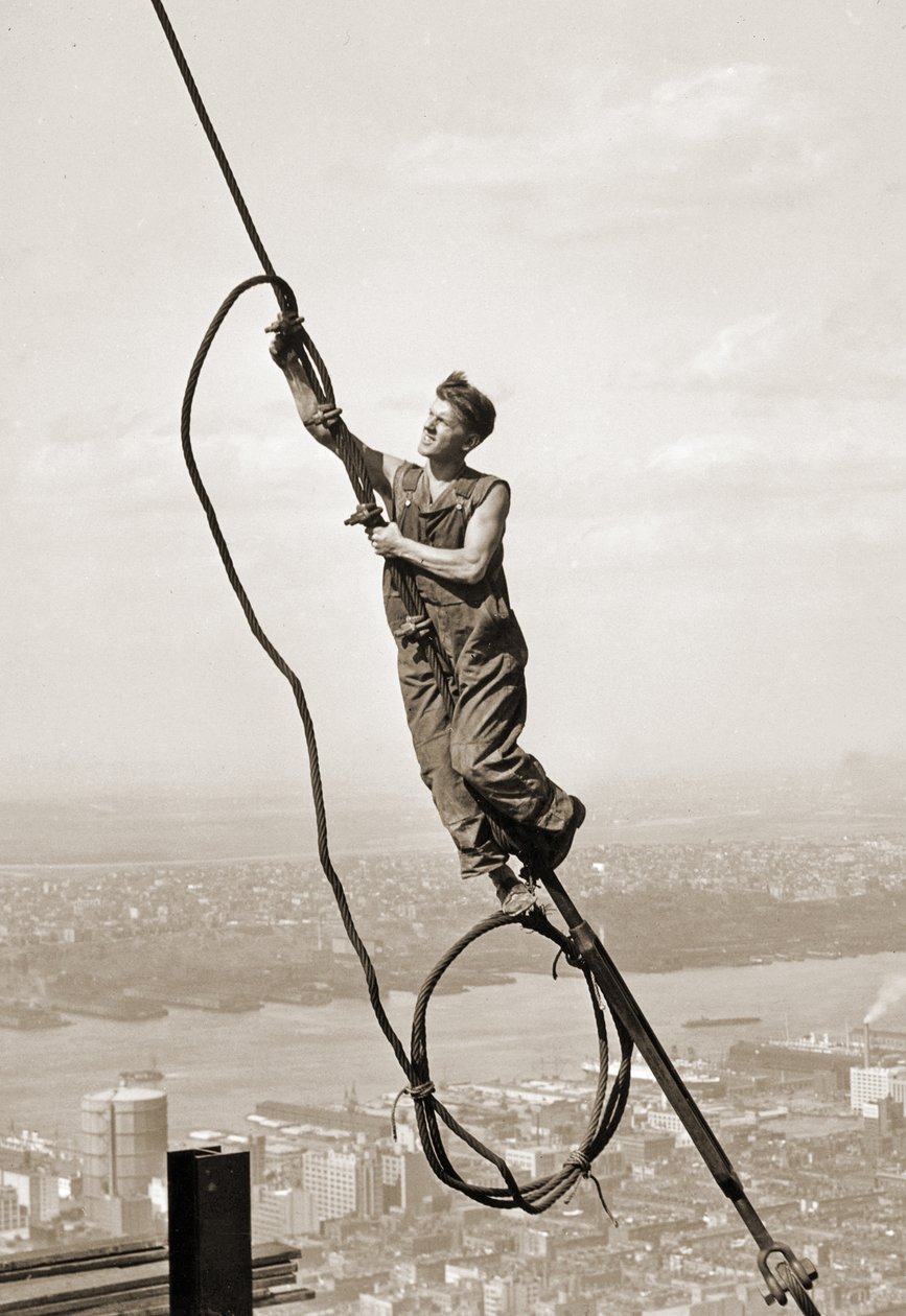 Bygningsarbeider, Empire State Building, New York City, ca. 1930 av Lewis Wickes Hine