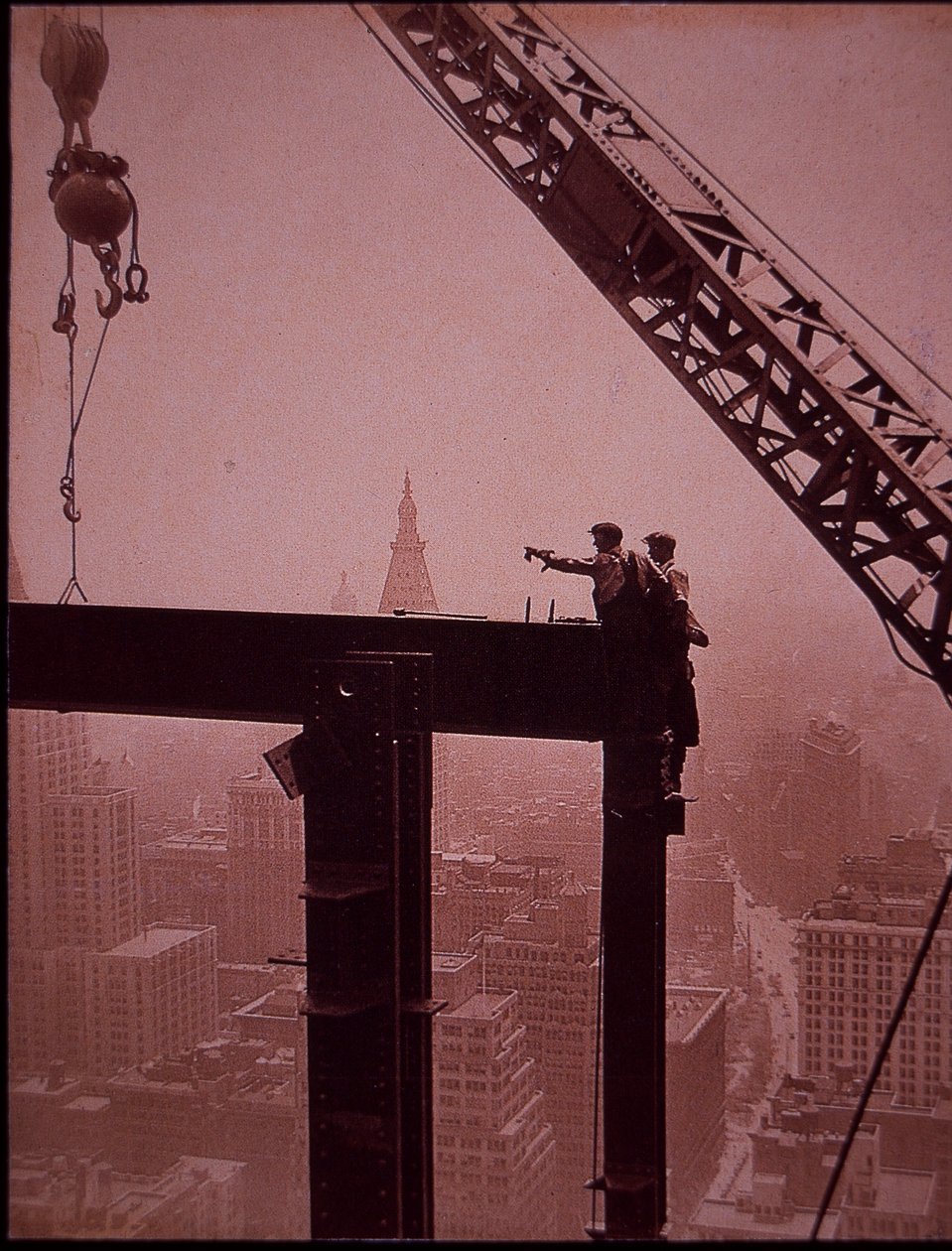Empire State Building under bygging, viser plassering av stålbjelke av Lewis Wickes Hine