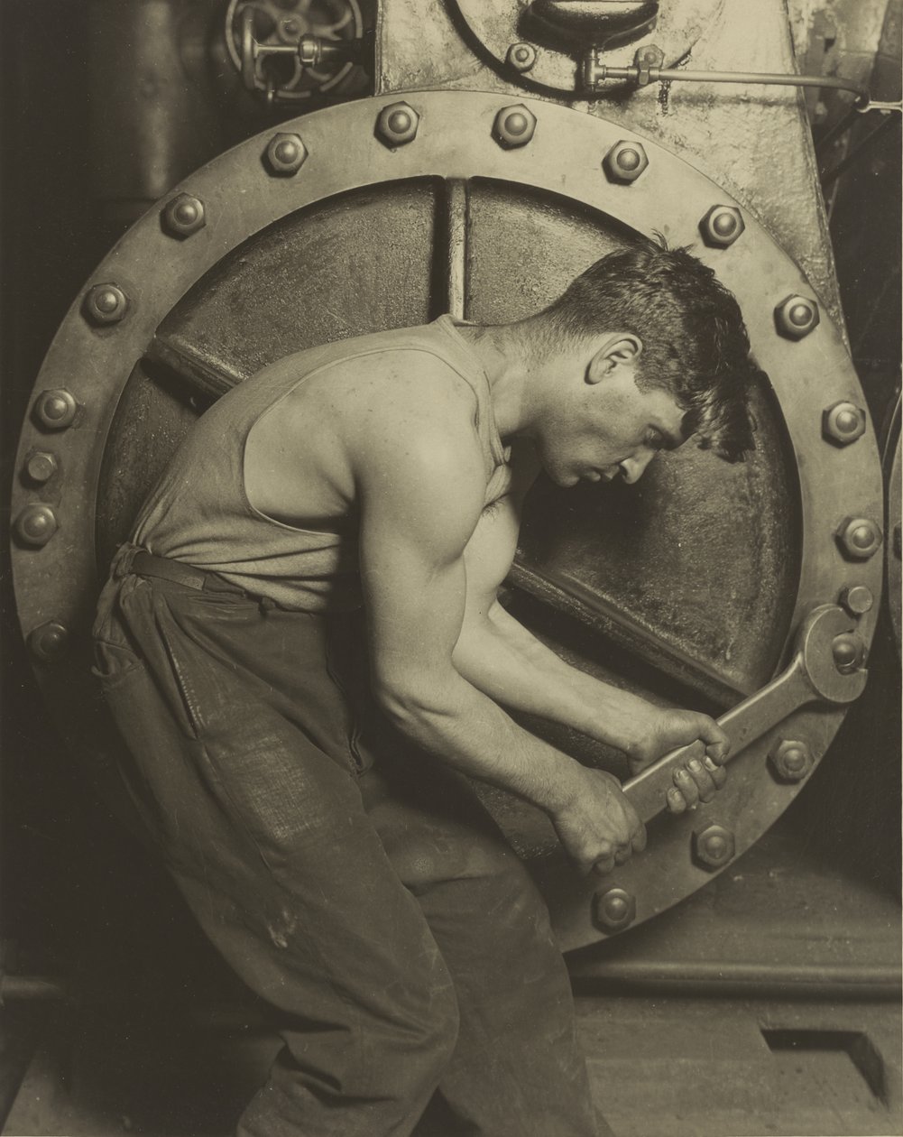 Mekaniker og damppumpe, 1921 av Lewis Wickes Hine