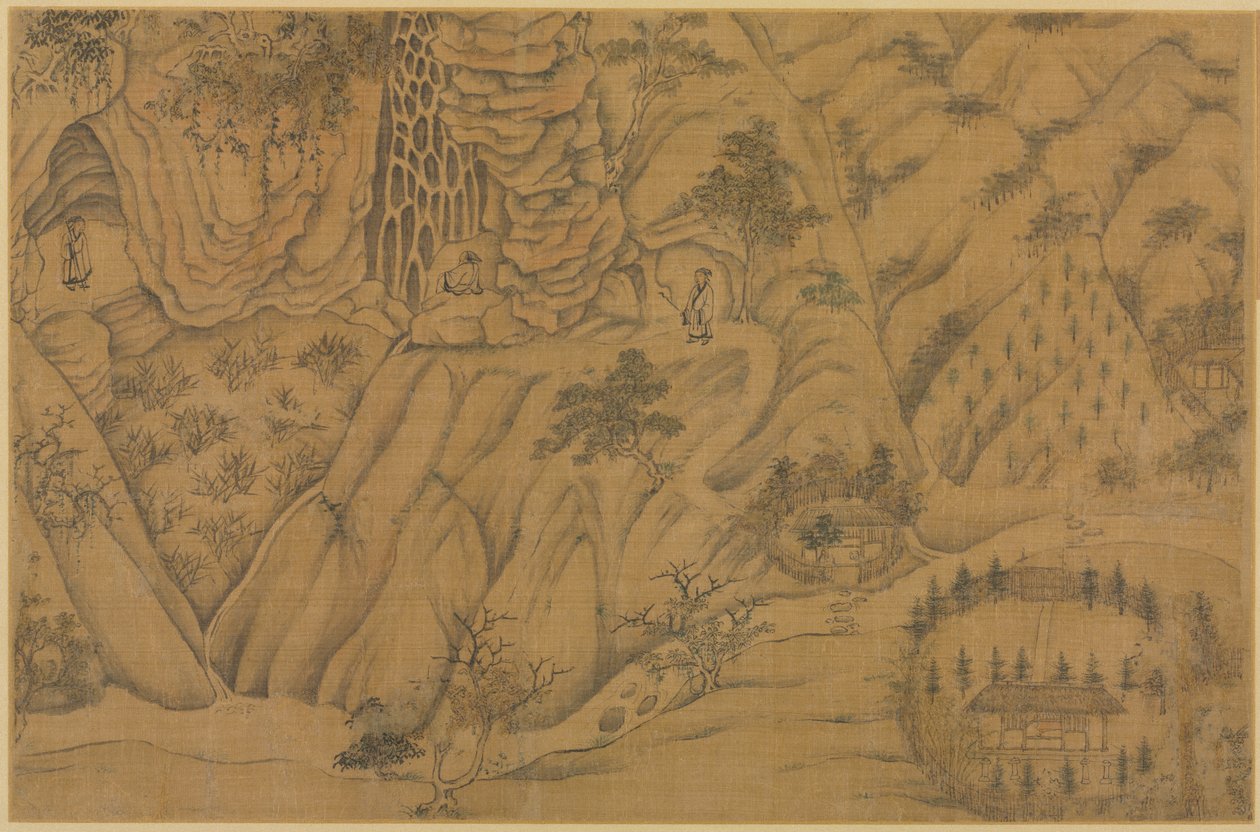 Bolig i Longmian Sleeping Dragon Mountains, 1100-1200-tallet. av Li Gonglin