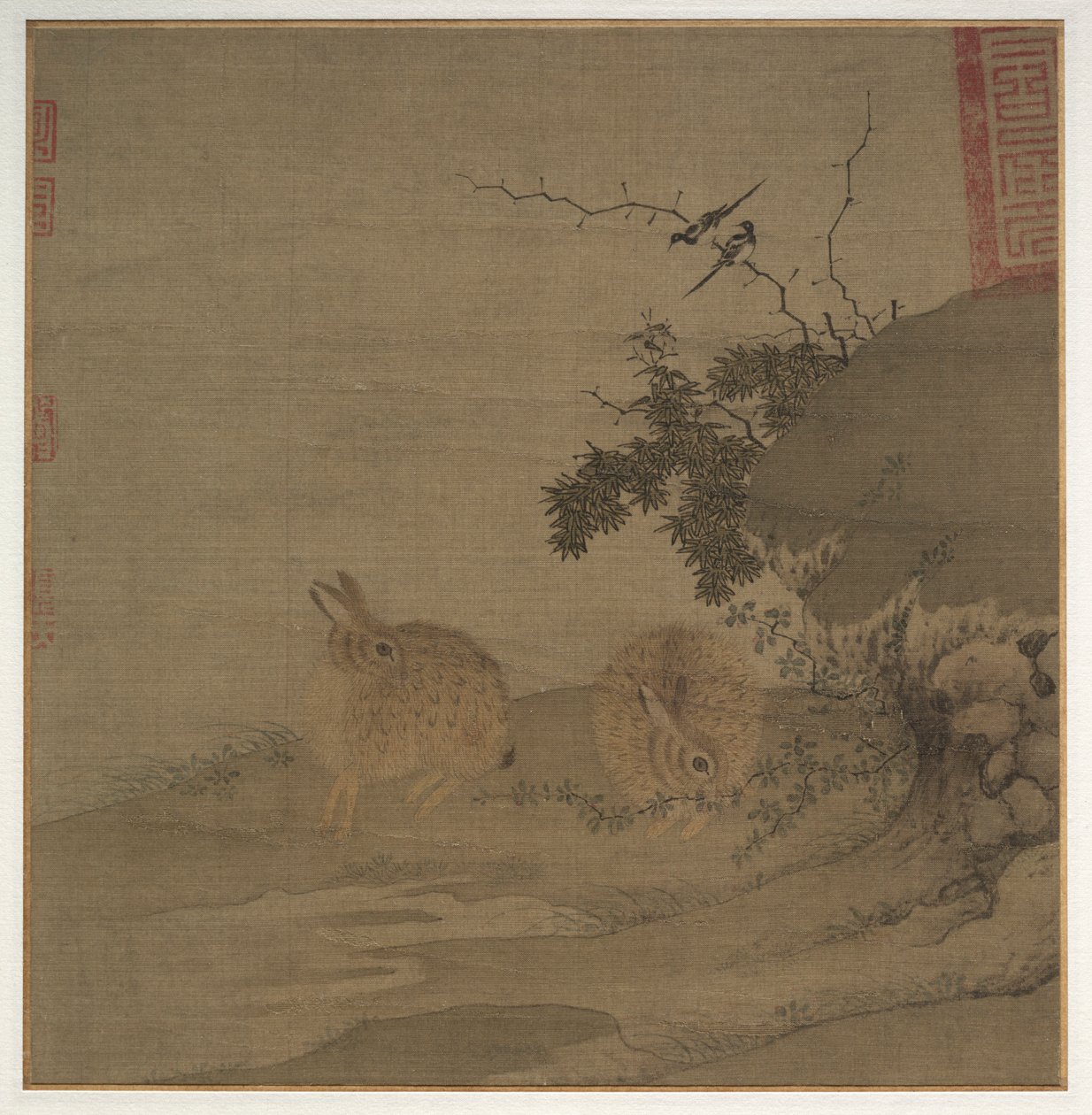 Magpies and Wild Rabbits, 1200-tallet. av Li Yong
