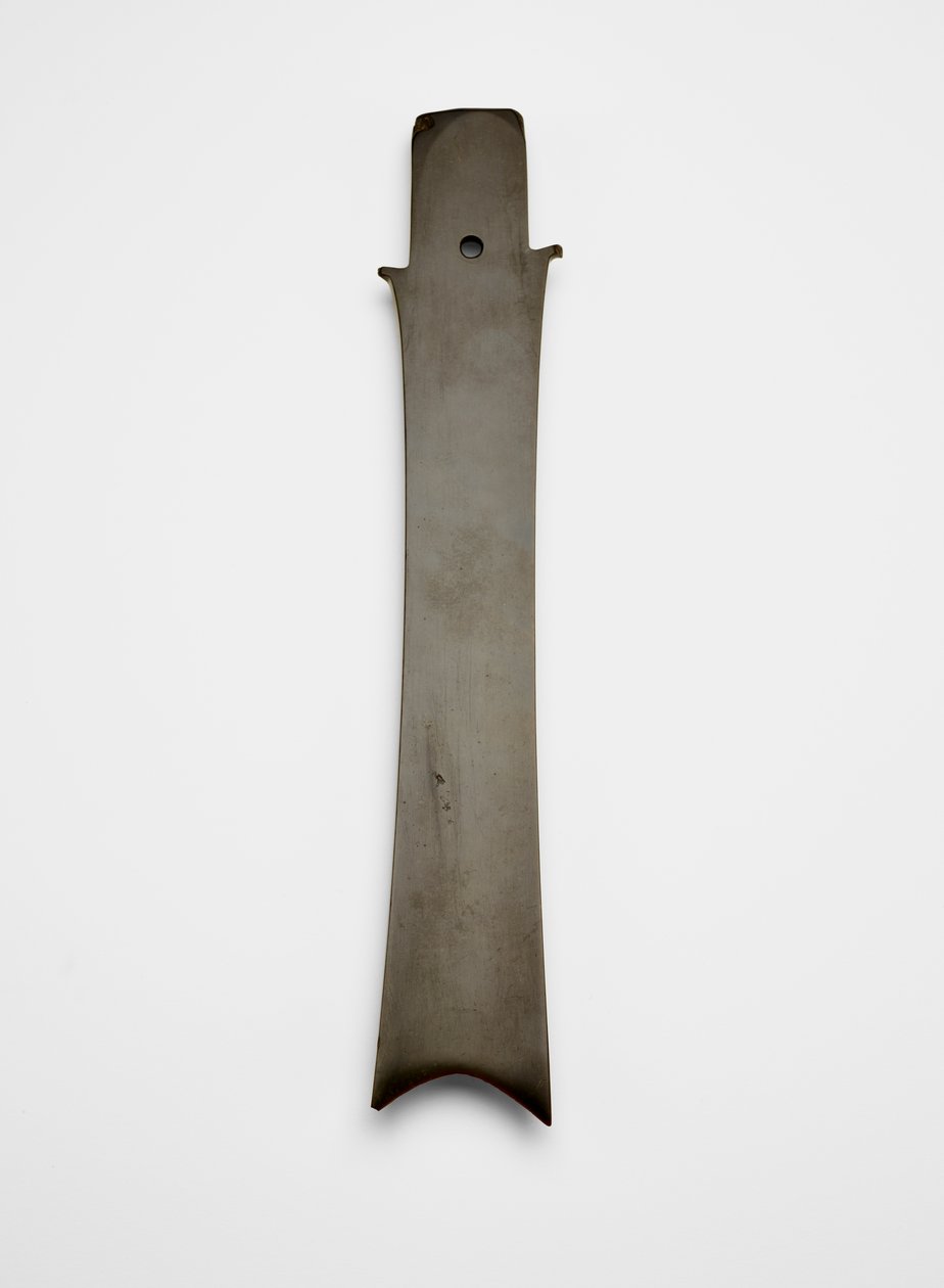 Gaffelblad (zhang 璋), ca. 2000–1700 f.Kr. (jade, nefritt) av Liangzhu culture