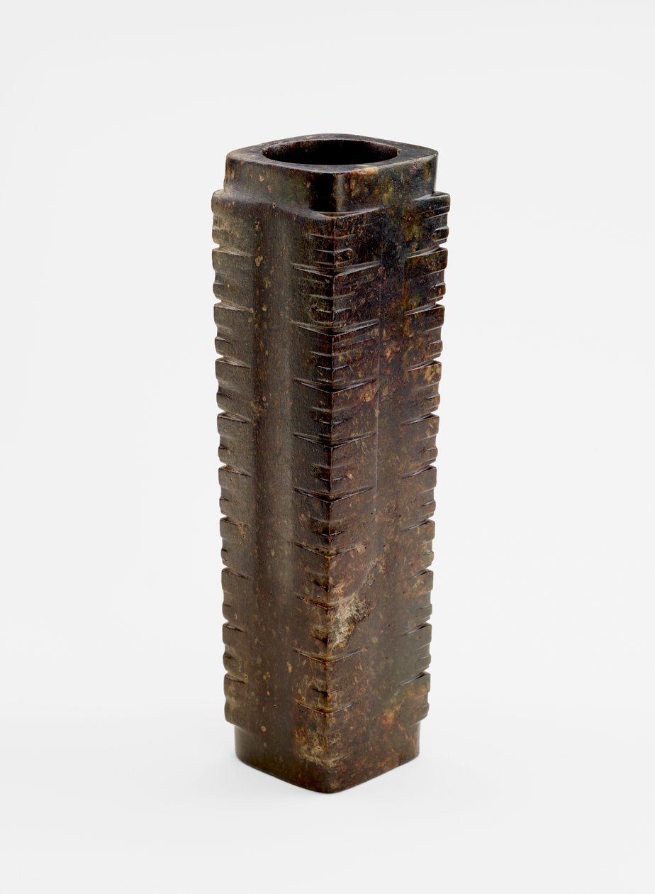 Ti-lags rør med masker, ca. 3300-2250 f.Kr av Liangzhu culture