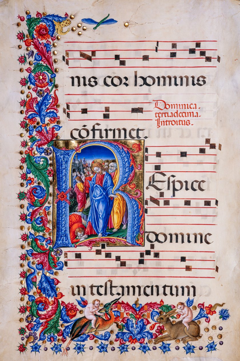 Piccolomini bibliotek: korbok, torsk. 24.9, ff. 67v med "Healing of the Leper", av Liberale da Verona (ca. 1445 - 1527/9). av Liberale da Verona