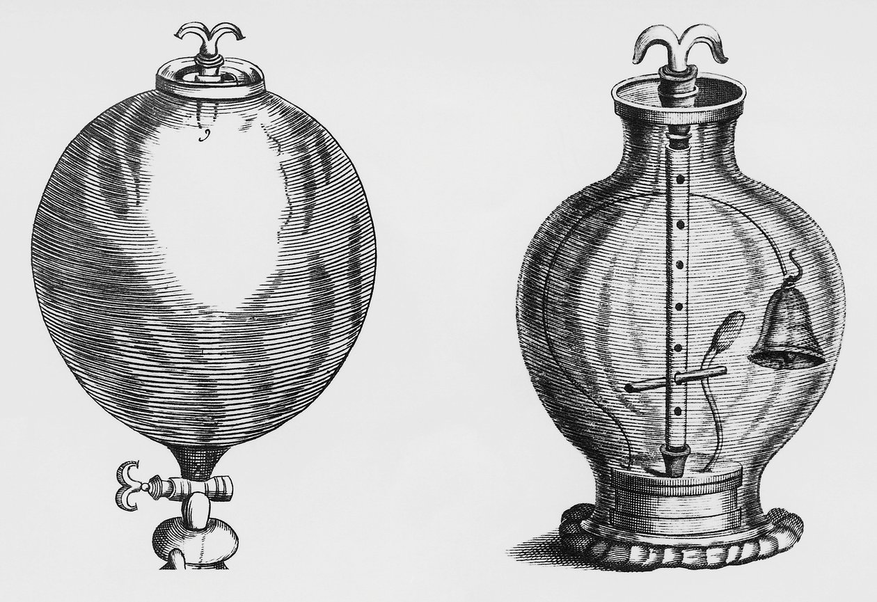 Luftpumpe, eksperiment av Robert Boyle (1627-1691), gravering av Unbekannt Unbekannt