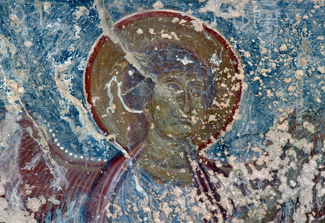 Engel, freskomaleri i kirken Panagia, Rodovani, Kreta, Hellas (bilde) av Unbekannt Unbekannt