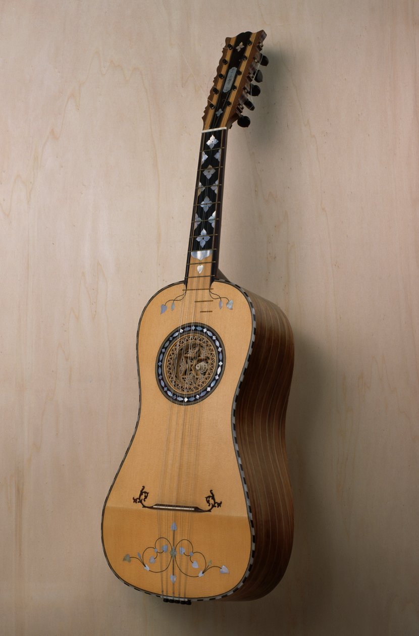 Chitarra battente (gitar), musikkinstrument bygget i verkstedet til luthier Pasquale Scala i Praiano, Campania. Italia, 1900-tallet av Unbekannt Unbekannt