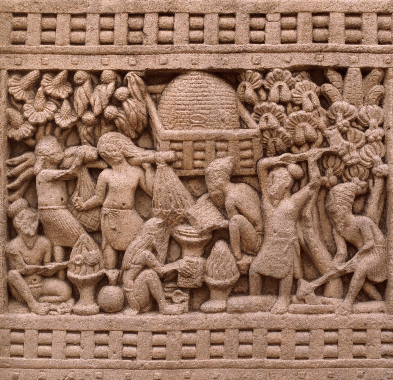 Detalj av østsiden av Stupa I i Sanchi (UNESCOs verdensarvliste av Unbekannt Unbekannt