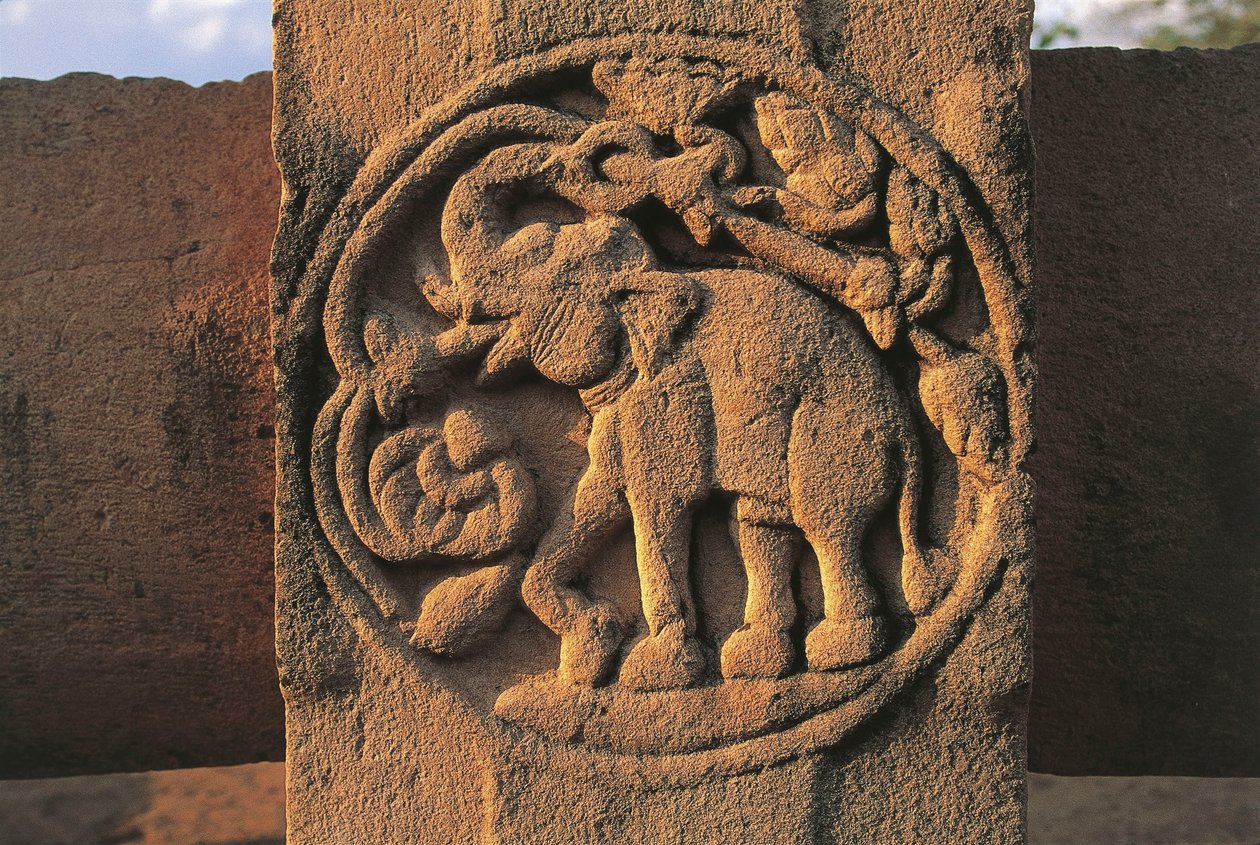 Elefant, relieff på Stupa nr. 2, Sanchi (UNESCOs verdensarvliste av Unbekannt Unbekannt