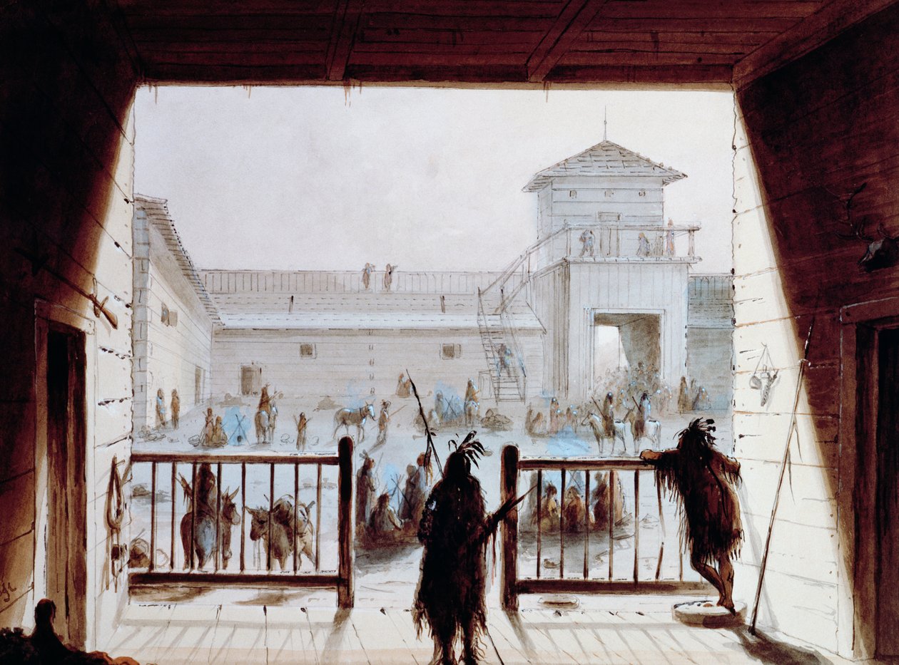 Fort Laramie, av Alfred Jacob Miller (1810-1874), akvarell, USA av Unbekannt Unbekannt