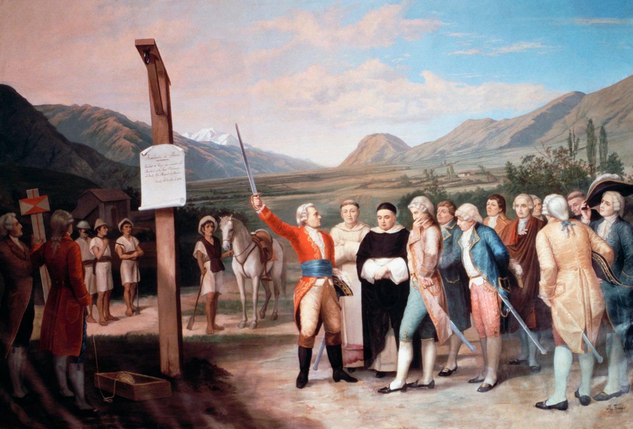 Grunnleggelse av byen Ibarrada av Christopher de Troya i 1606, Ecuador av Unbekannt Unbekannt