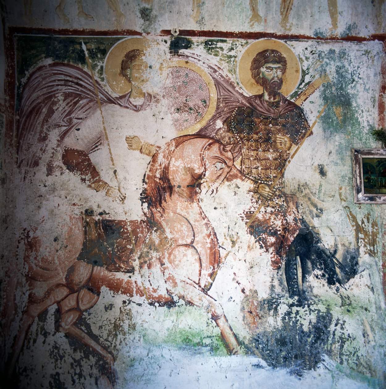 Fresco i bysantinsk kirke i Mournies, Kreta, Hellas (bilde) av Unbekannt Unbekannt