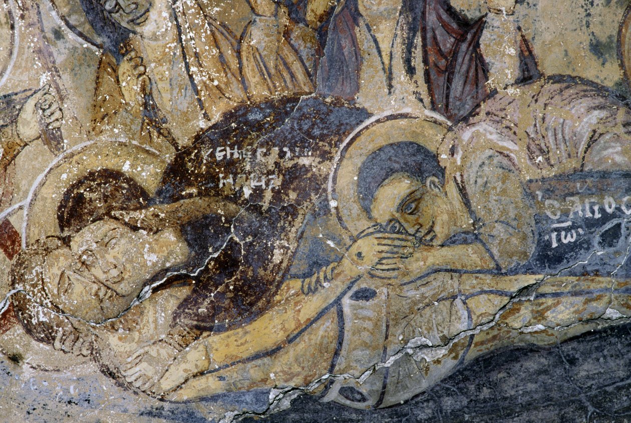 Fresker med Kristus død i Church of Metamorphosis tou Sotiros), Kefali, Kreta, Hellas (bilde) av Unbekannt Unbekannt