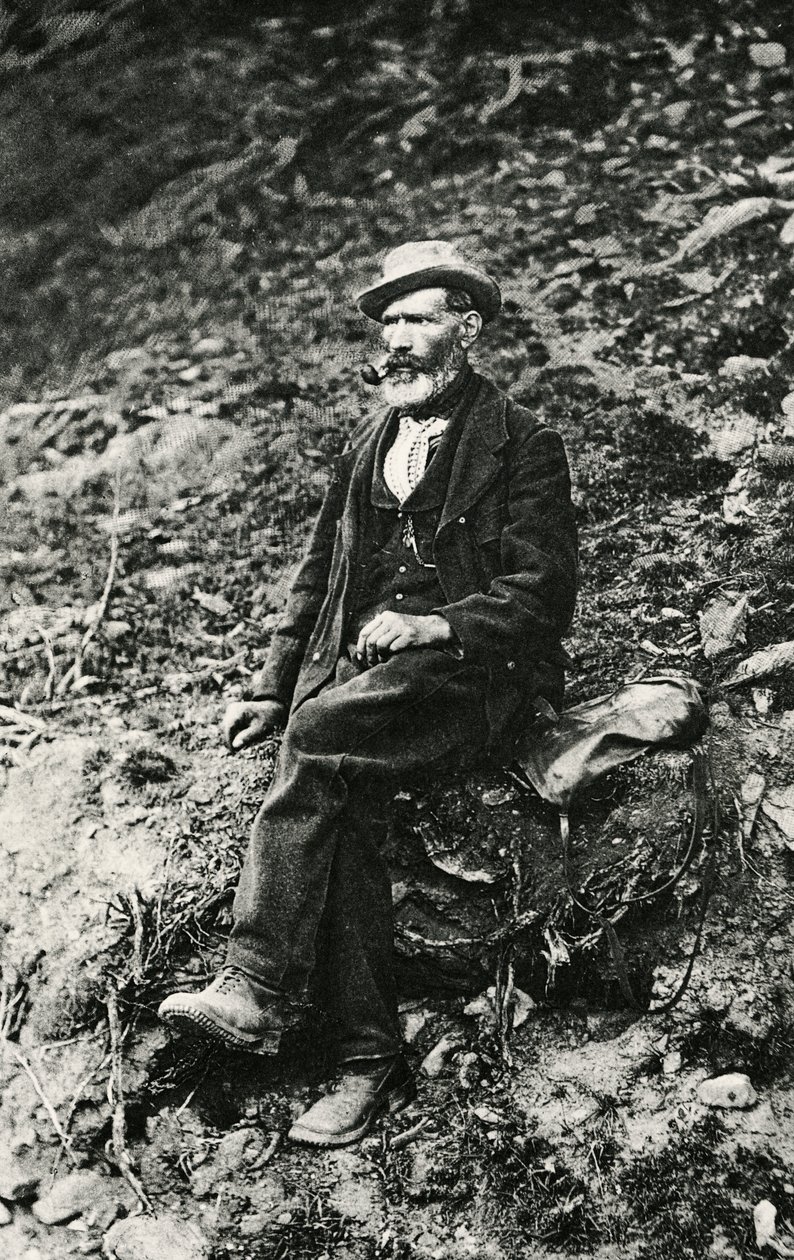Jean-Antoine Carrel (1829-1890 Valtournenche), fjellklatrer i Aostadalen, som tok første oppstigning til toppen av Matterhorn fra italiensk side, 16. august av Unbekannt Unbekannt