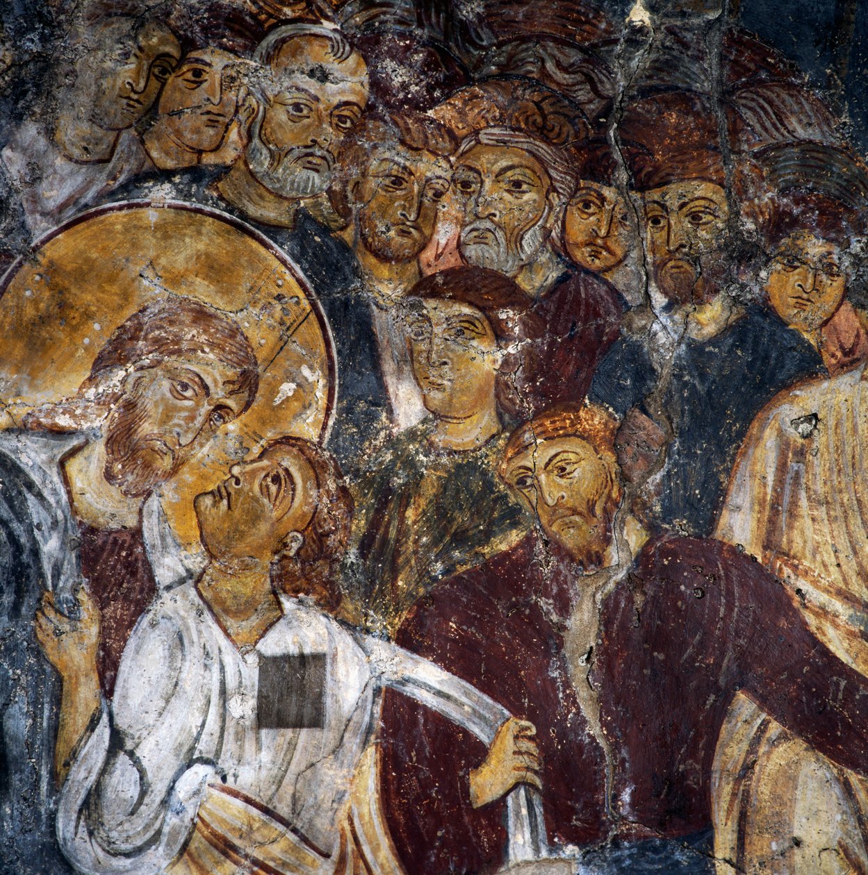 Jesus og apostlene, fresker inne i klosteret Panagia Antifonitria, Myriokefala, Kreta, Hellas (bilde) av Unbekannt Unbekannt
